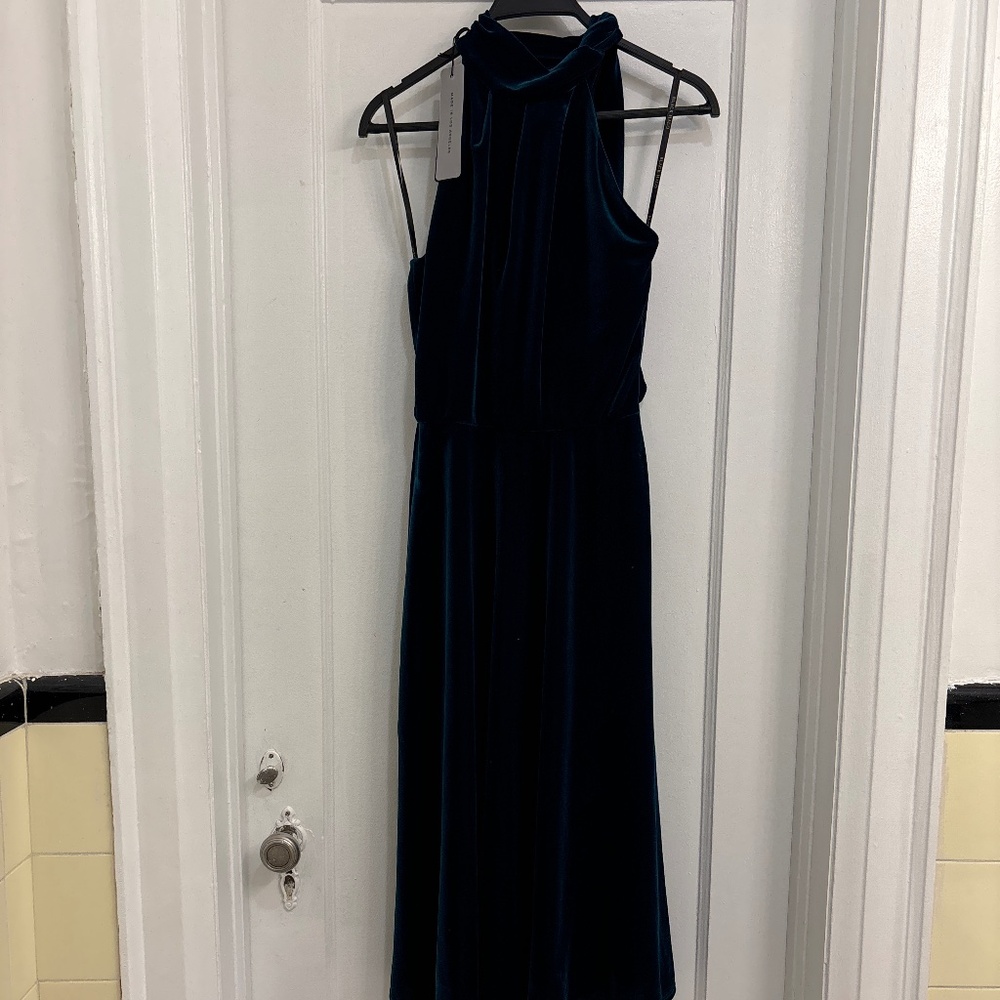 Audrey Velvet Tie-Neck Midi Dress